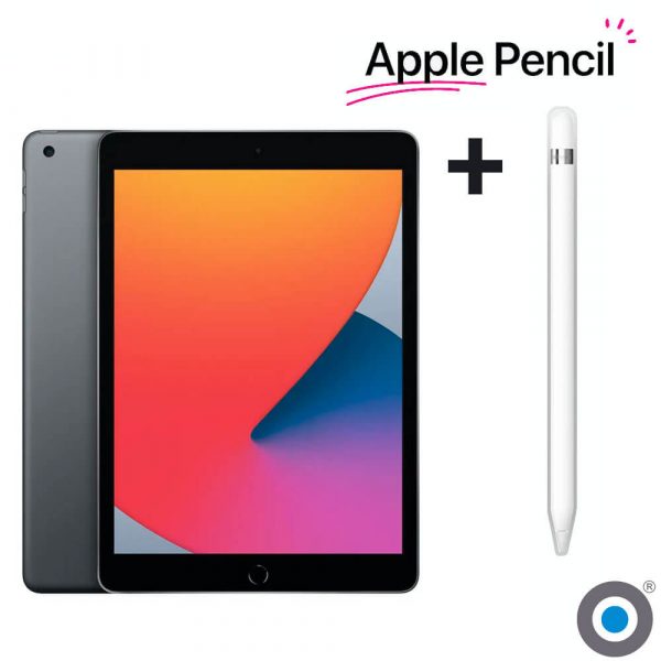 iPad 8va Generación 128gb Chip A12 Touch ID Wifi Camara 8 y 1,2 Mpx Pantalla 10.2" MYLD2LZ/A Gris Espacial + Apple Pencil