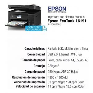 Impresora Epson Multifuncional Ecotank L6191