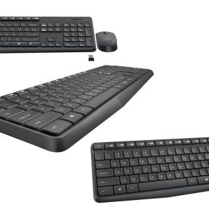 Combo Teletrabajo Teclado Mouse Mk235 Base Ergonómico