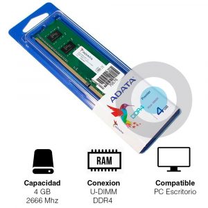 Memoria RAM DDR4 4GB 2666 Para Pc Adata