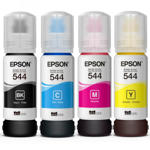Kit de 4 Botellas de Tinta para impresora Epson 544 de 65ml