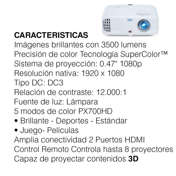 Abolladura Por favor Consulta Videoproyector ViewSonic PX700HD - Tecnoplaza
