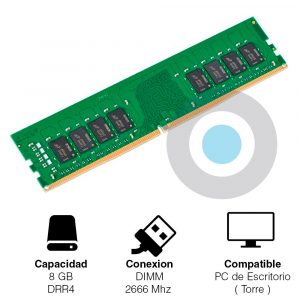 Memoria RAM 8GB Para PC DDR4 2666 Kingston