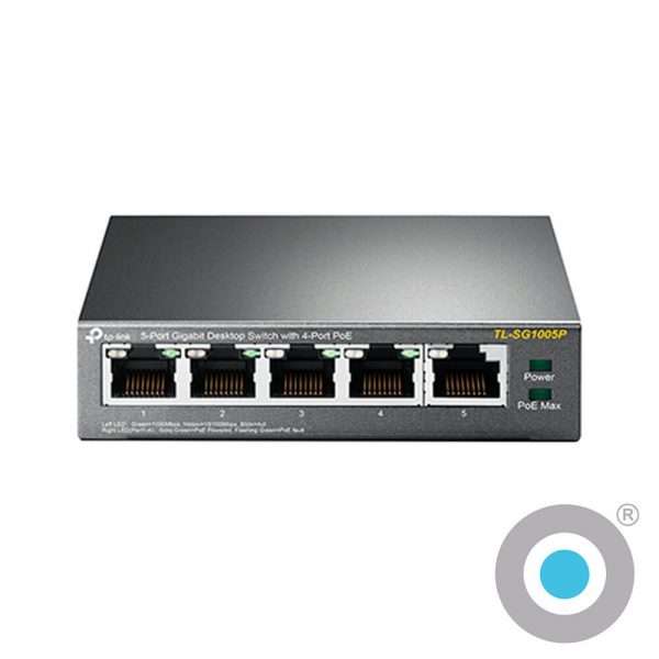 Switch de Escritorio TP-link TL-SG1005P 5 puertos a 10/100/1000 Mbps PoE