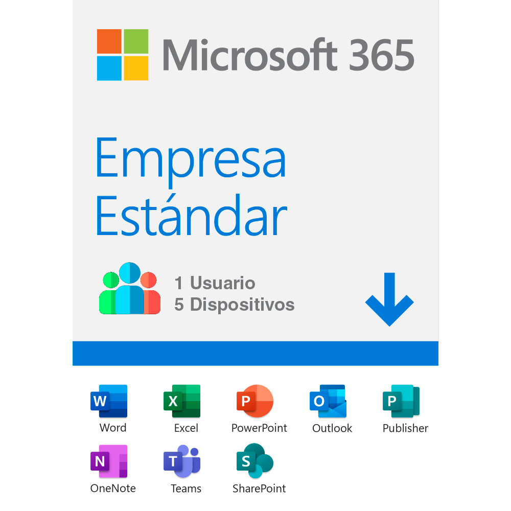 Microsoft 365 Empresa Estándar Suscripción Anual Para Una Licencia  Teléfonos/tabletas/PCs/Mac Para Persona Código De Activación Enviado Por  Correo 