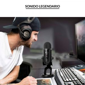 Blue Yeti Micrófono Profesional Con Soporte Escritorio Usb Grabación Podcast Negro