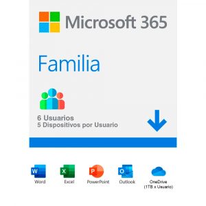 Microsoft 365 family 6 Usuarios Office + 1TB OneDrive + Kaspersky 1 Usuario