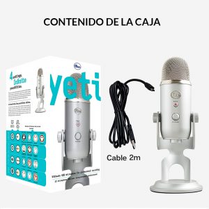 Blue Yeti Micrófono Profesional Con Soporte Escritorio Usb Grabación Podcast Gris